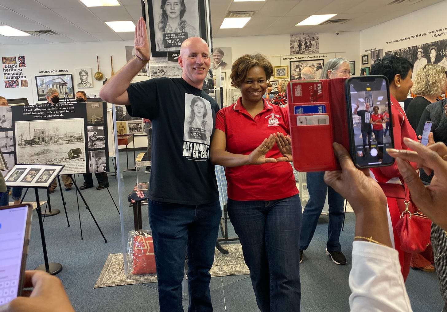 Loki Mulholland son of Joan Mulholland at the Arlington Black History Museum