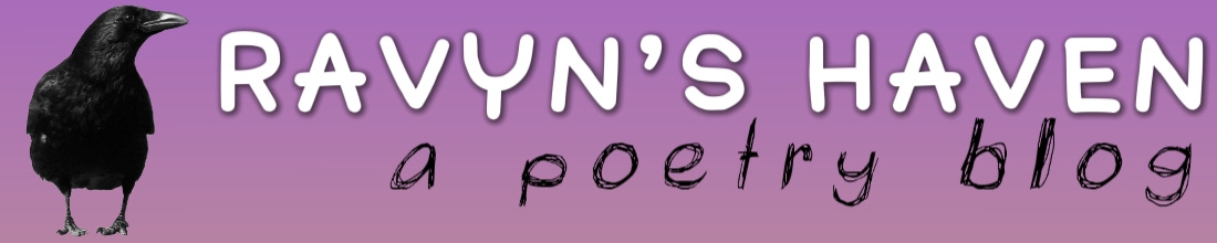 a purple banner with a raven to the left and the words "Ravyn's Haven: a poetry blog" to the right