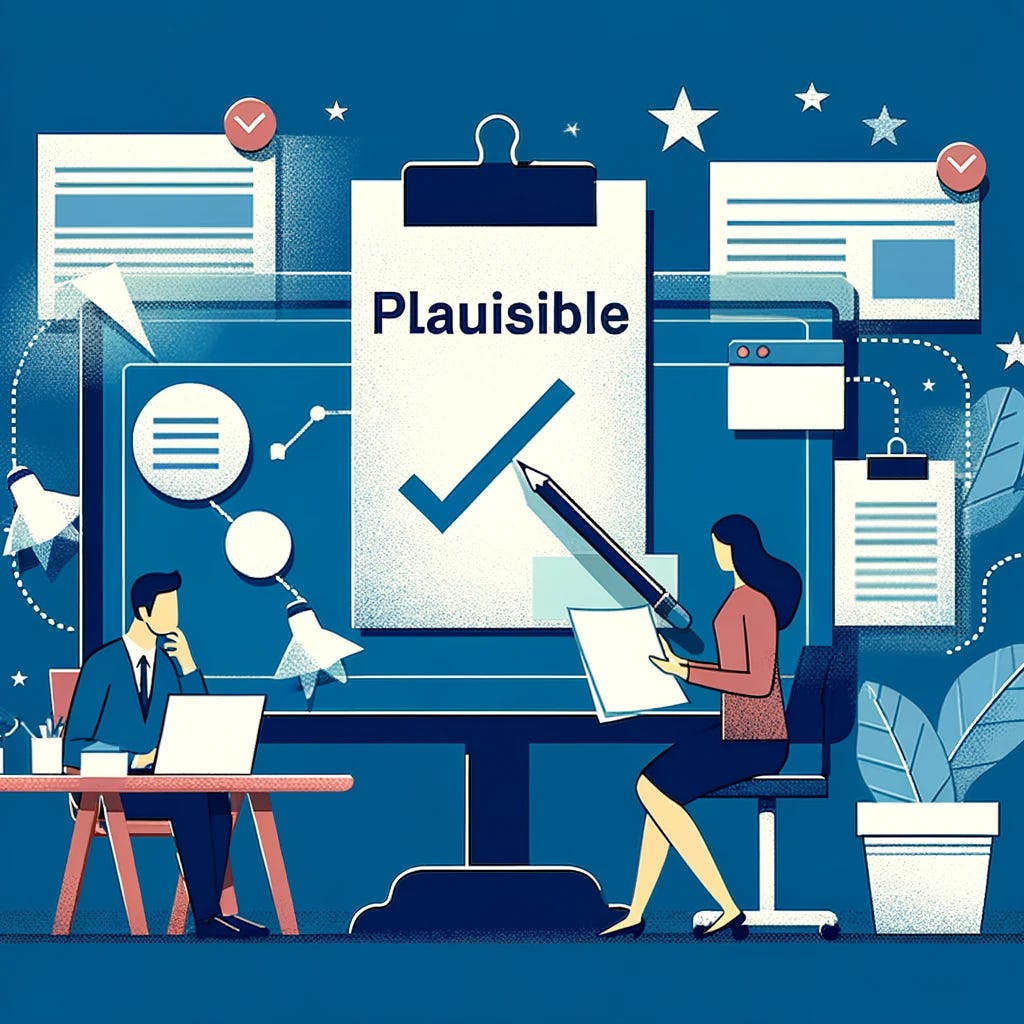 Illustration showing a person or a team analyzing data on a computer or through documents, symbolizing the 'Plausible' stage of decision-making. This image should represent the process of evaluating and filtering ideas for feasibility, with a focus on realism and practical considerations.