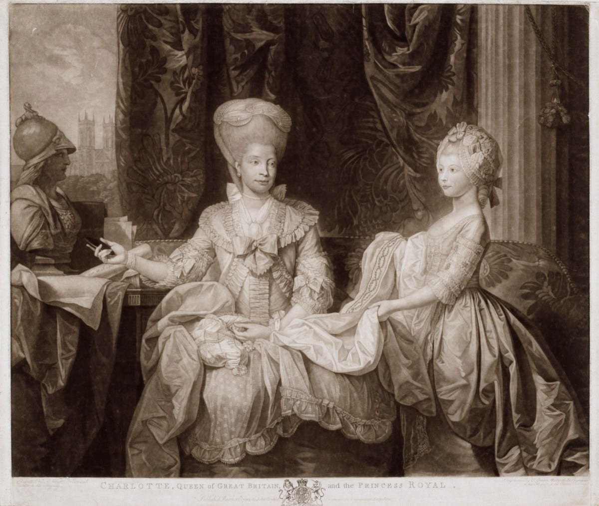 Queen Charlotte with Charlotte, Princess Royal | Works of Art | RA  Collection | Royal Academy of Arts