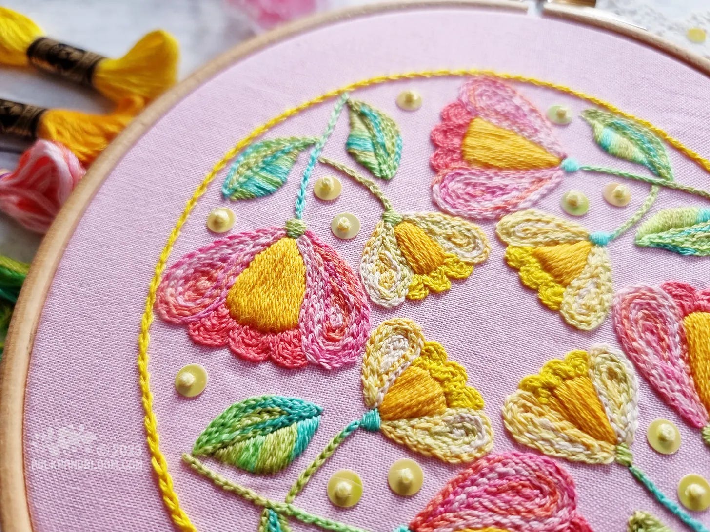 Tulip Garden embroidery pattern by Carina Envoldsen-Harris (c) 2023