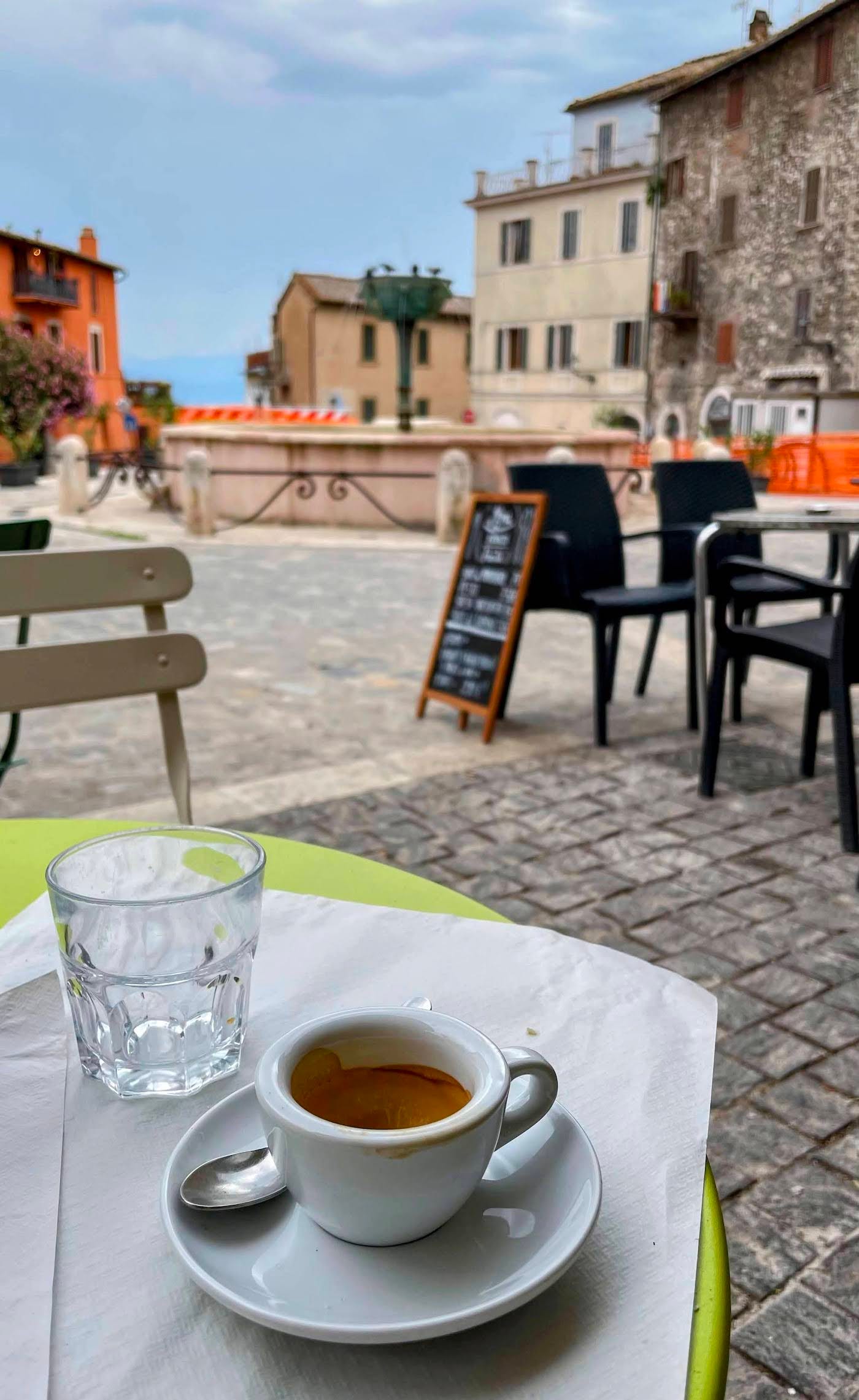 coffee in a piazza in Narni