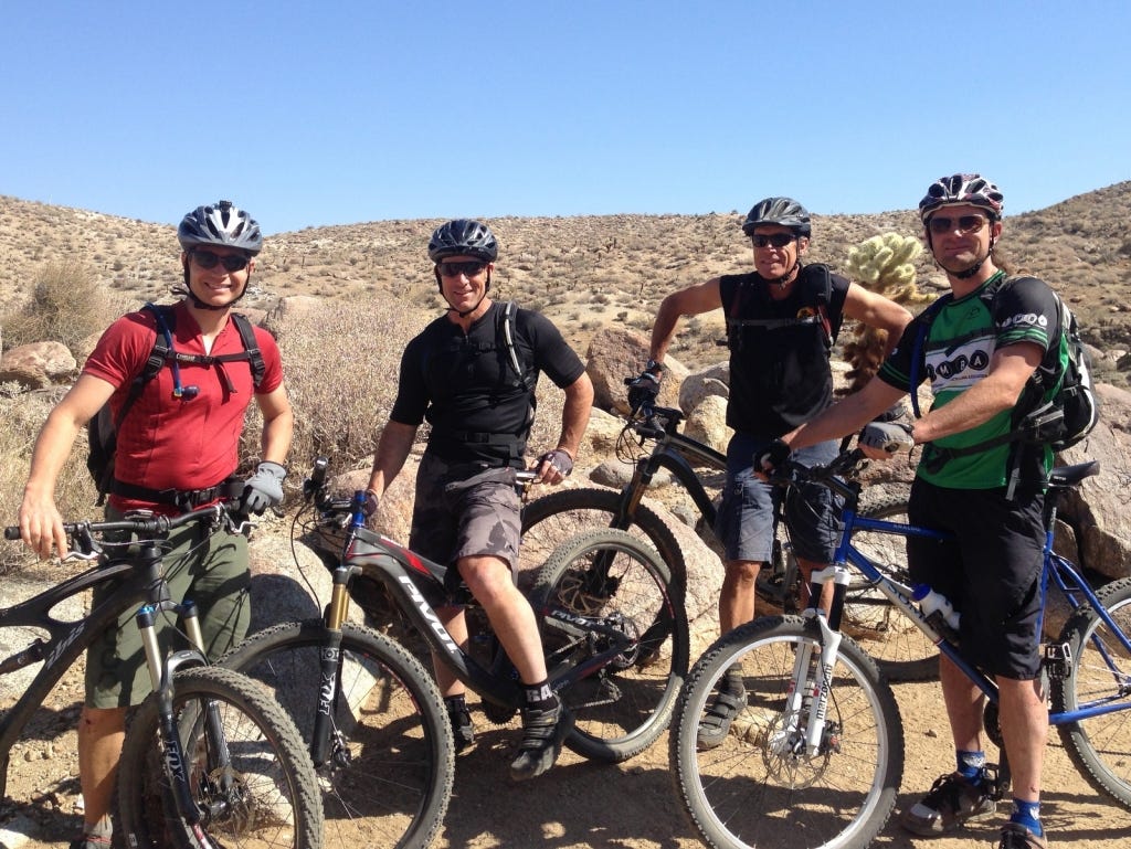 Rolling with the boys during the Palm Canyon Epic.