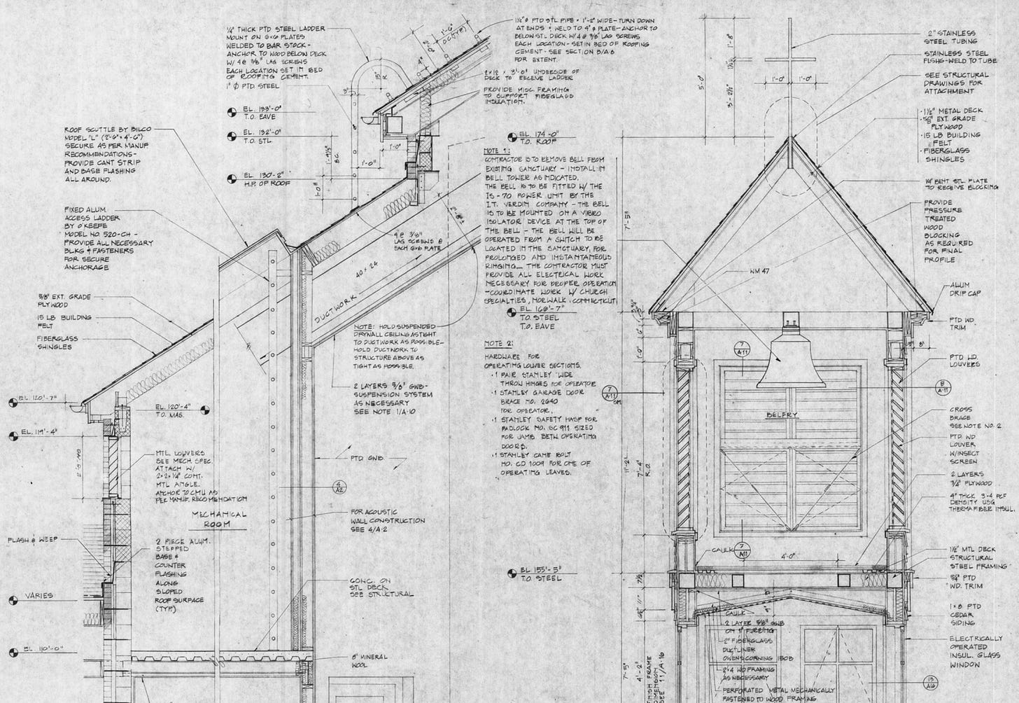 Detailed architectural drawings