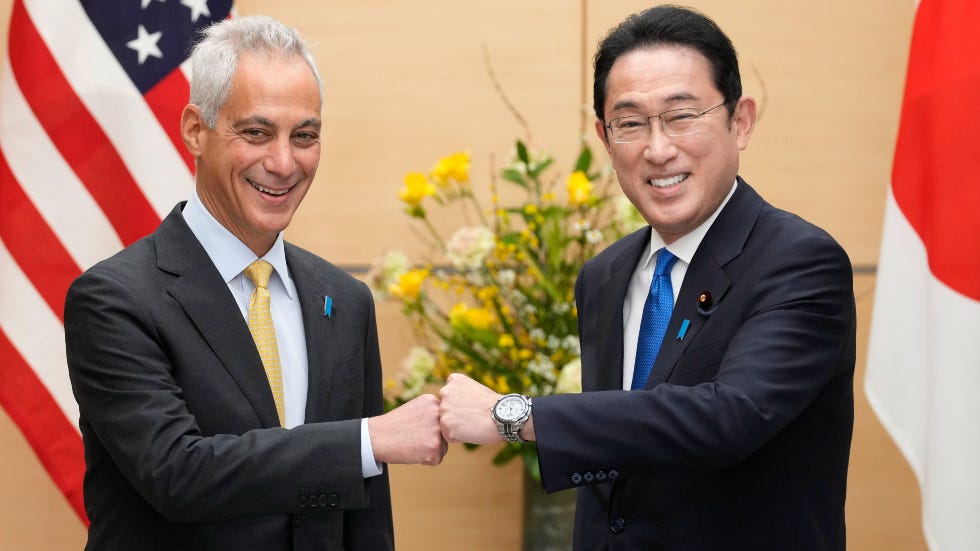 New Ambassador Rahm Emanuel meets with Japanese prime minister, reaffirms  alliance | The Hill