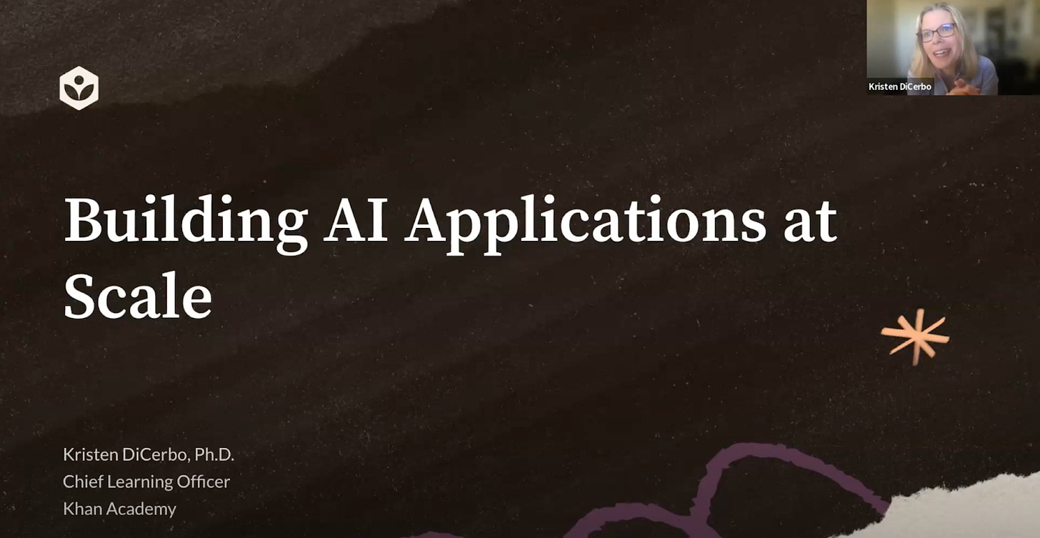 A title screen from a talk: "Building AI Applications at Scale"