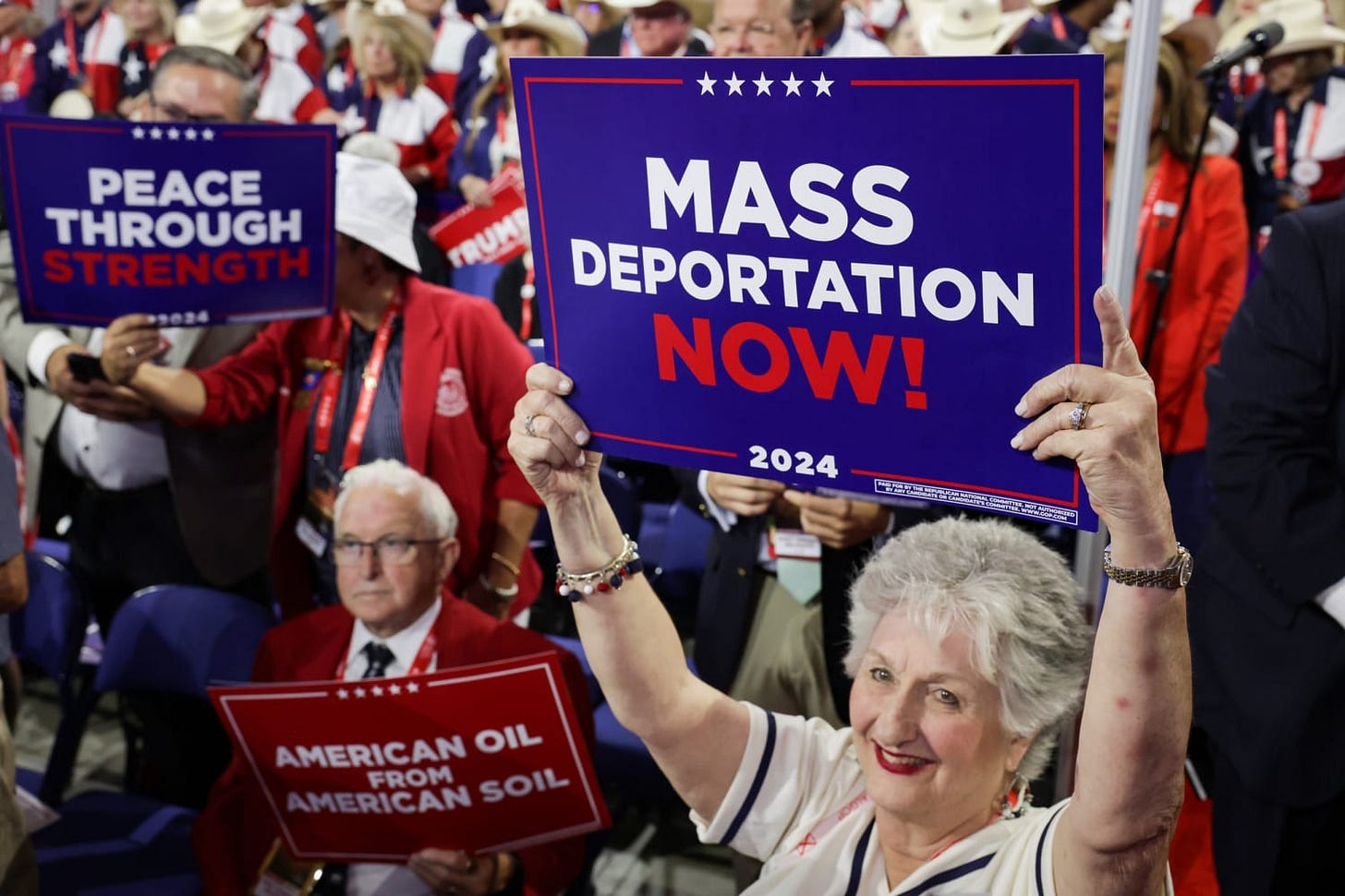 X calls out Usha Vance's speech for hypocrisy against backdrop of RNC-goers'  'mass deportation' signs