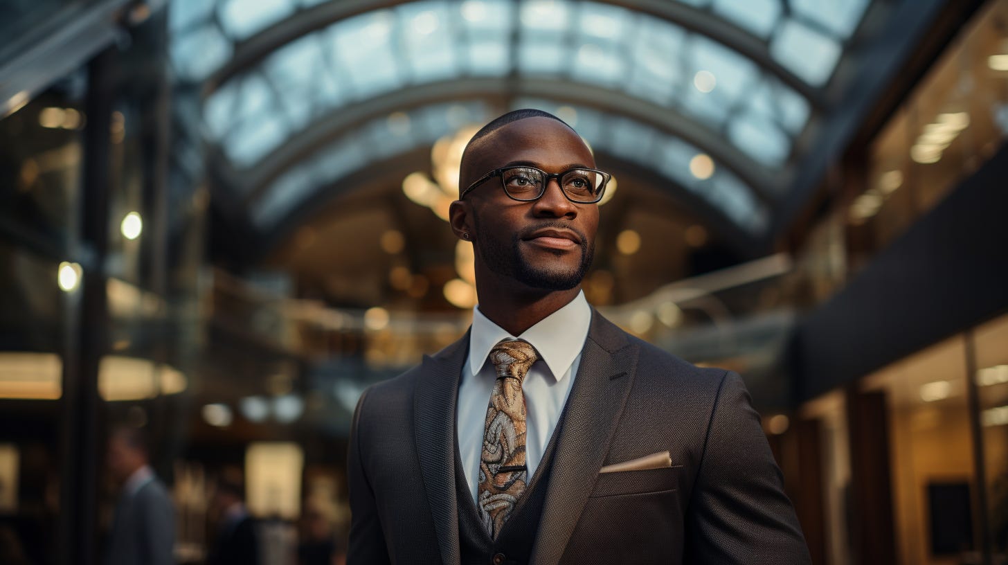 Handsome Black executive.