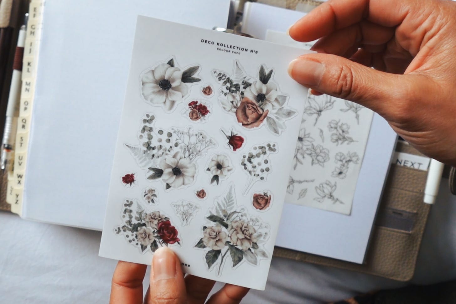 Decorative floral stickers for planner and journals