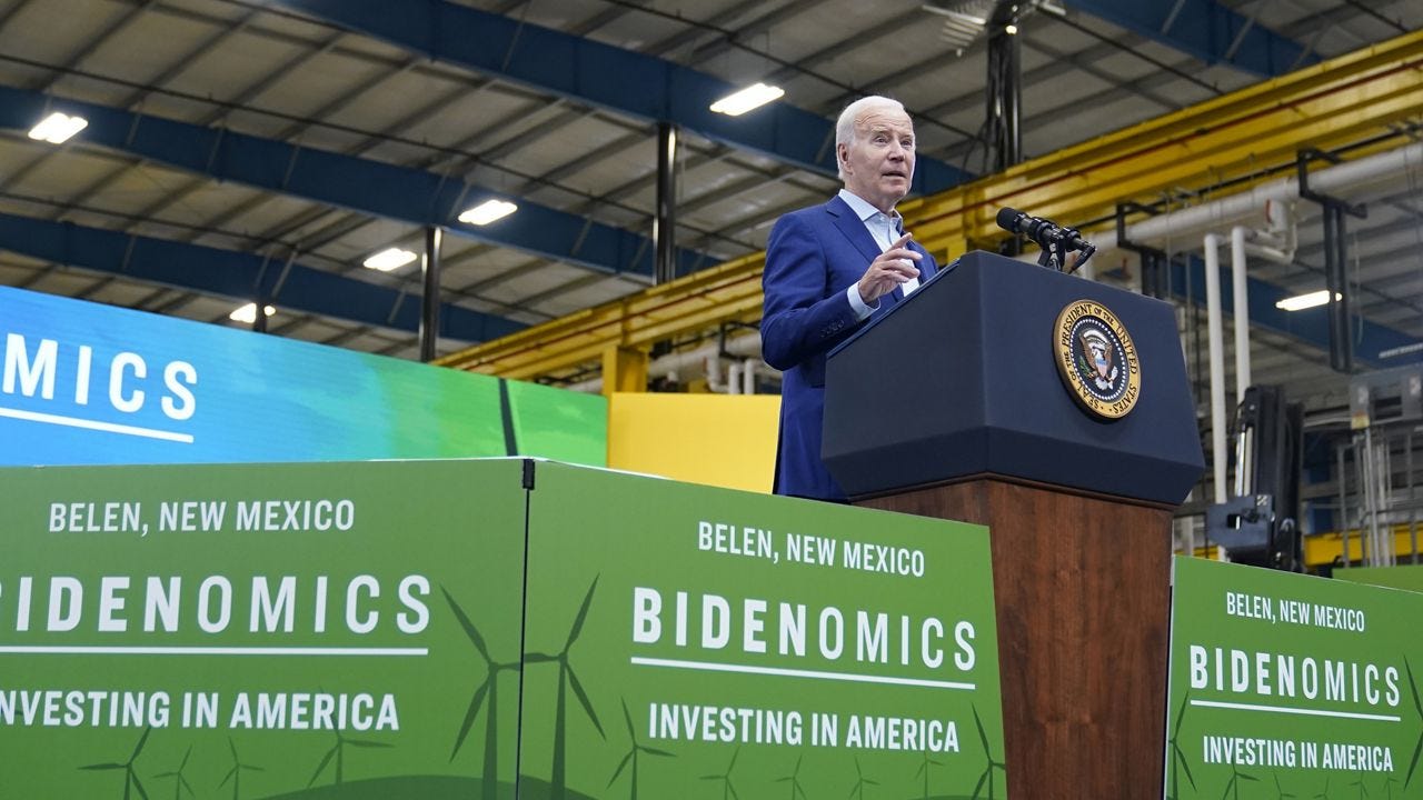 In New Mexico, Biden touts manufacturing boom