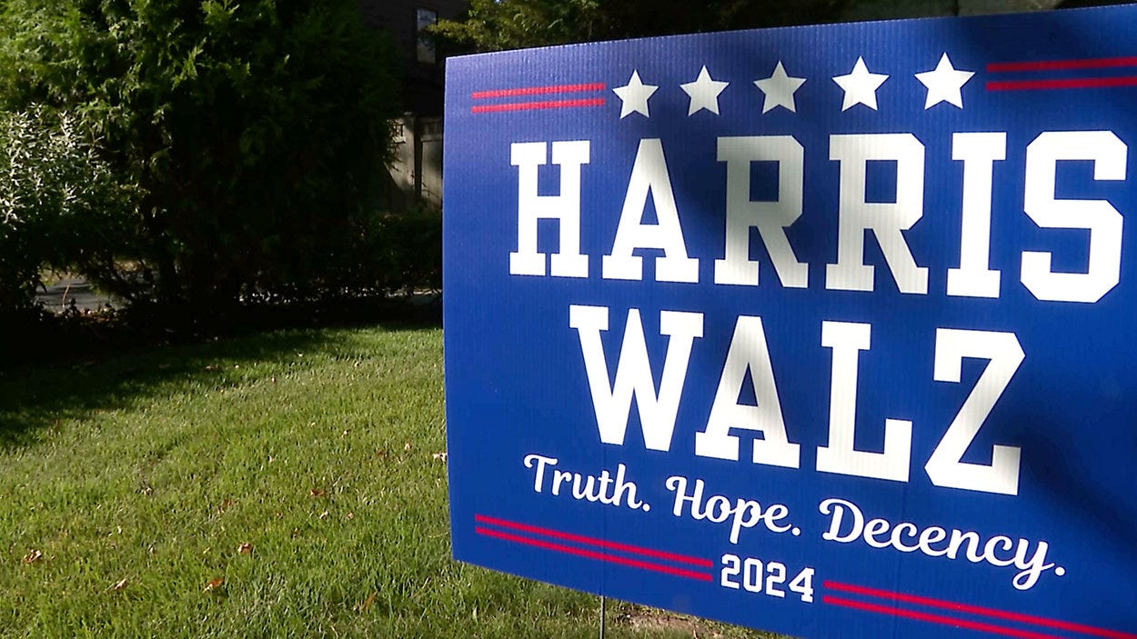 Harris campaign signs arriving in Ohio