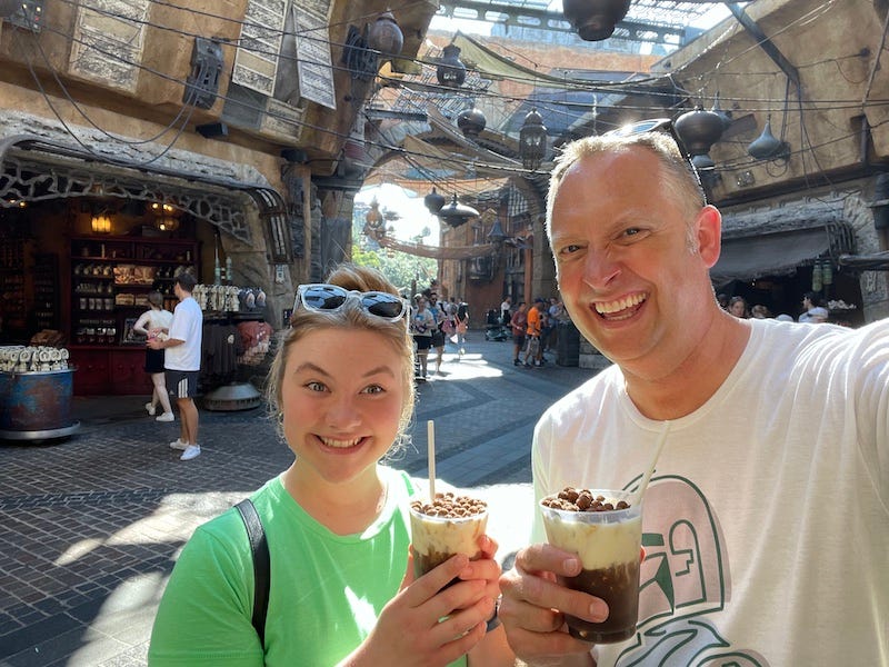 Dr. Dave and his daughter in Galaxy's Edge