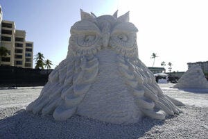 Owl Sand Sculpture