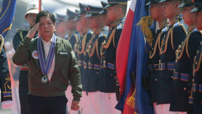 President Ferdinand Marcos Jr at Clark air base in Angeles City, Pampanga province, Philippines