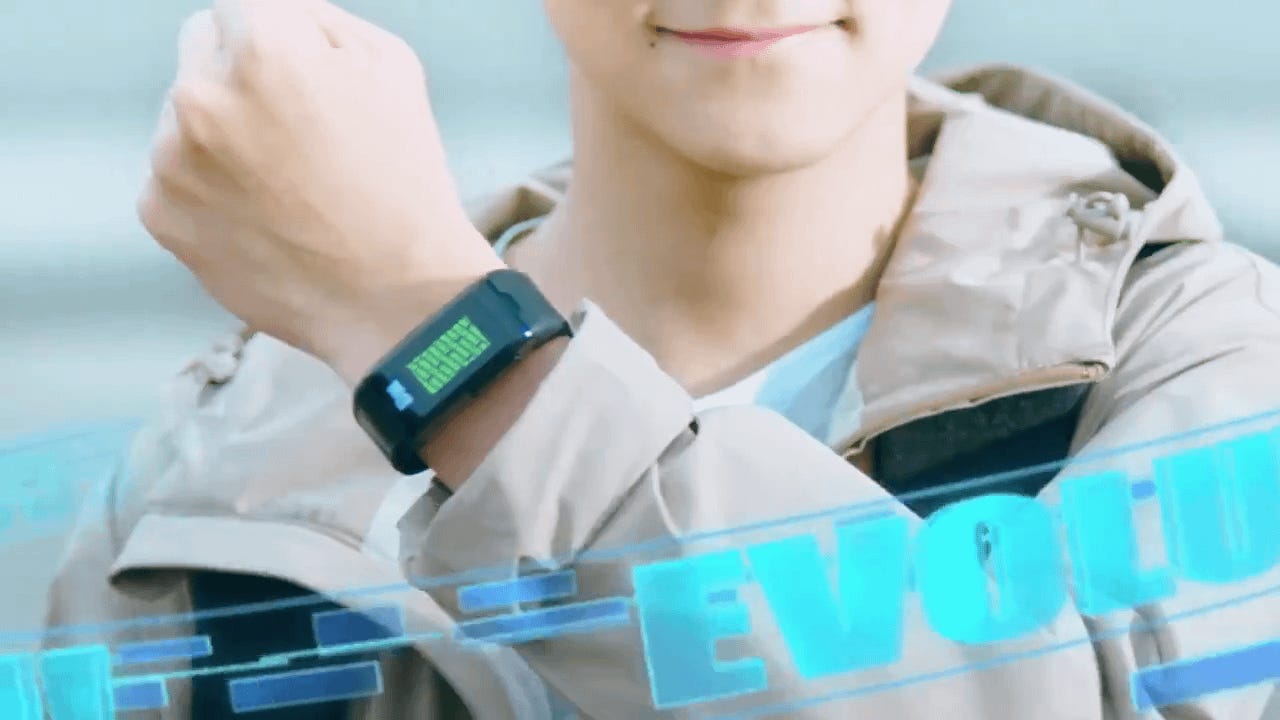 A promo still of the Vital Bracelet in use during a promotional trailer