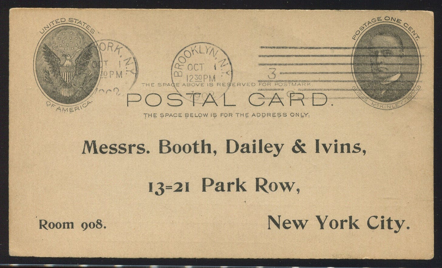 UX17 Full Face McKinley Used Postal Card (USPCC S21) HV26 - Picture 1 of 2