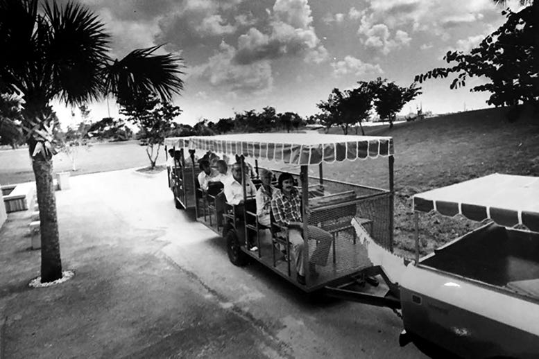 Tram in Bicentennial Park in the 1970s.