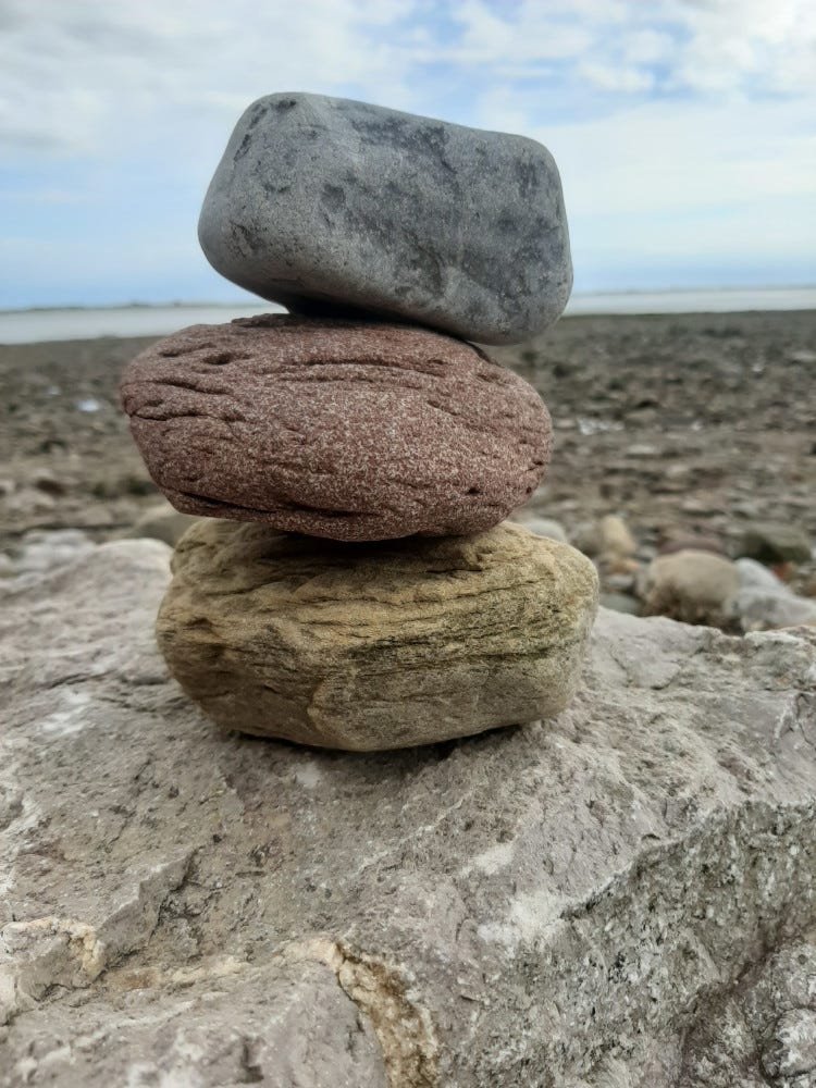 A stack of three stones at the coast