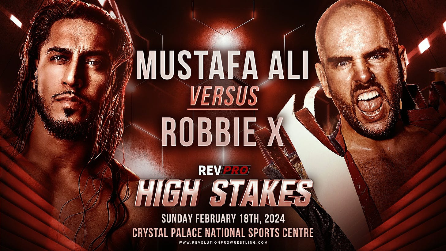 Mustafa Ali vs Rob X Rev Pro Match Graphic