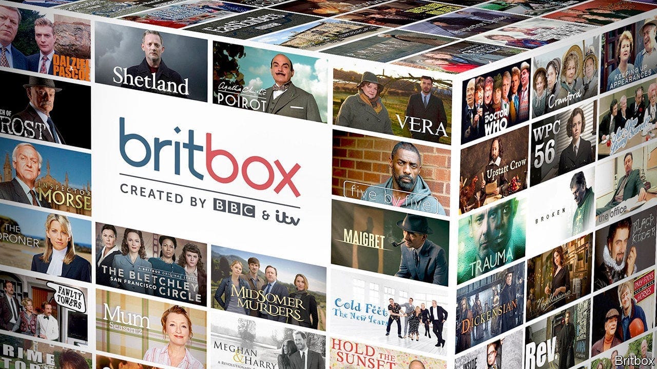 A promotional graphic for BritBox