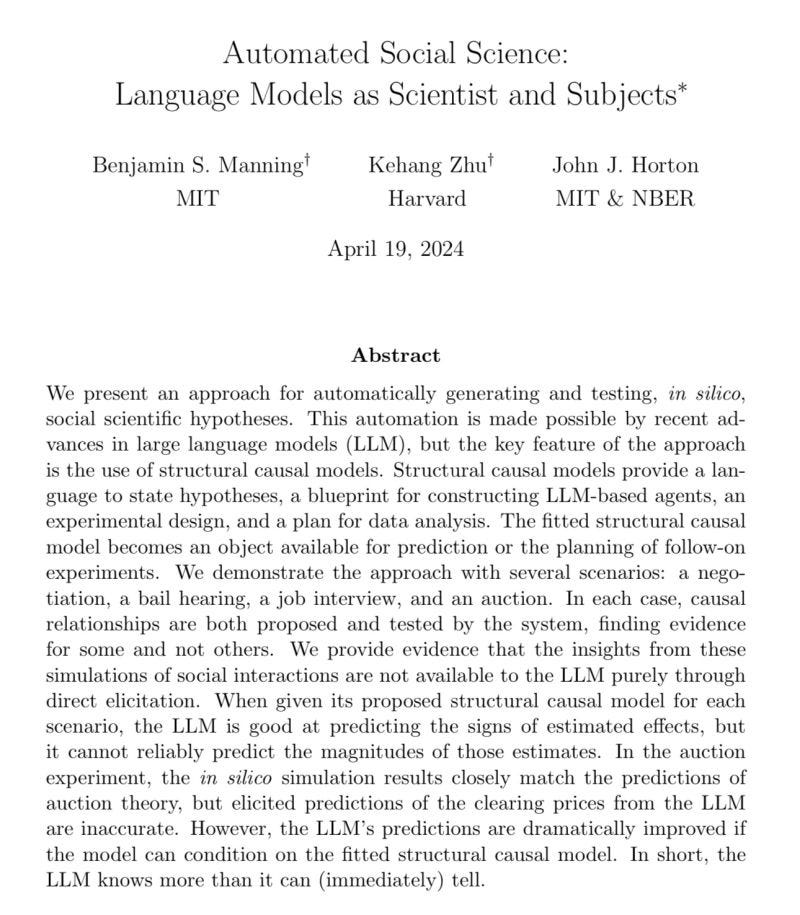 Ethan Mollick on LinkedIn: This paper suggests a potential massive  revolution in social science. It… | 136 comments