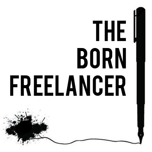 Born Freelancer logo pen and ink stain