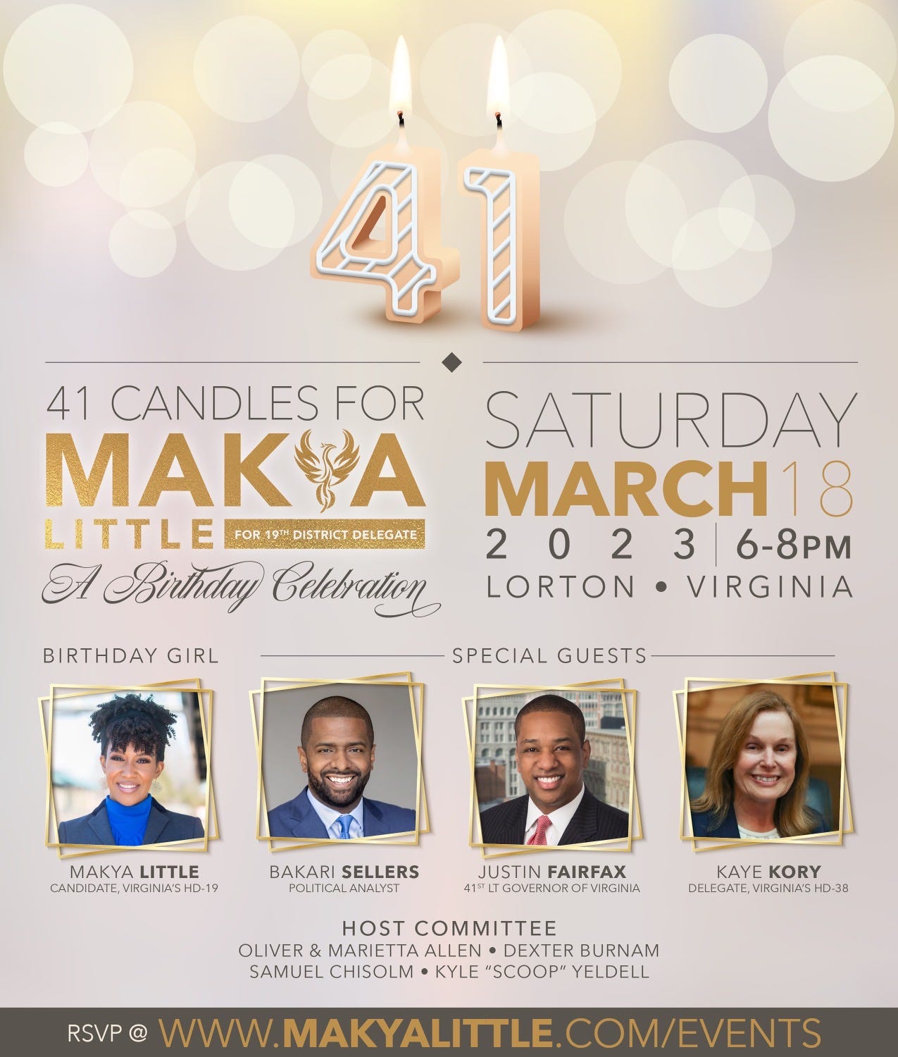 Makya Little 41 Candles birthday event for HD19 House of Delegates Race