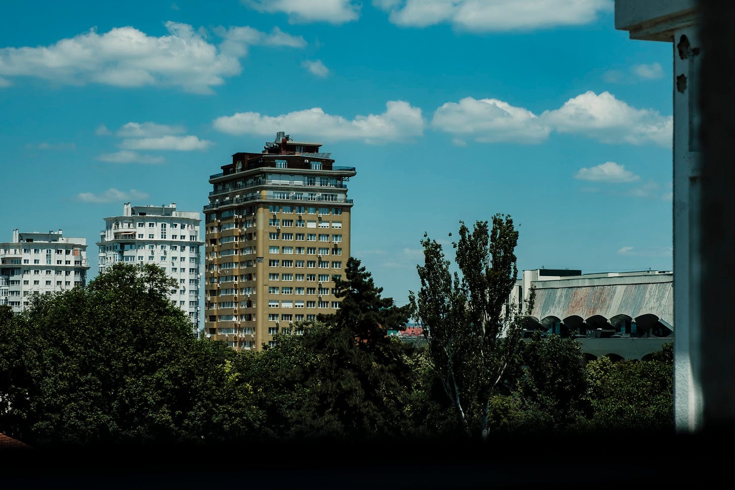 view of high-rise buildings in the centre of Chisinau, Moldova