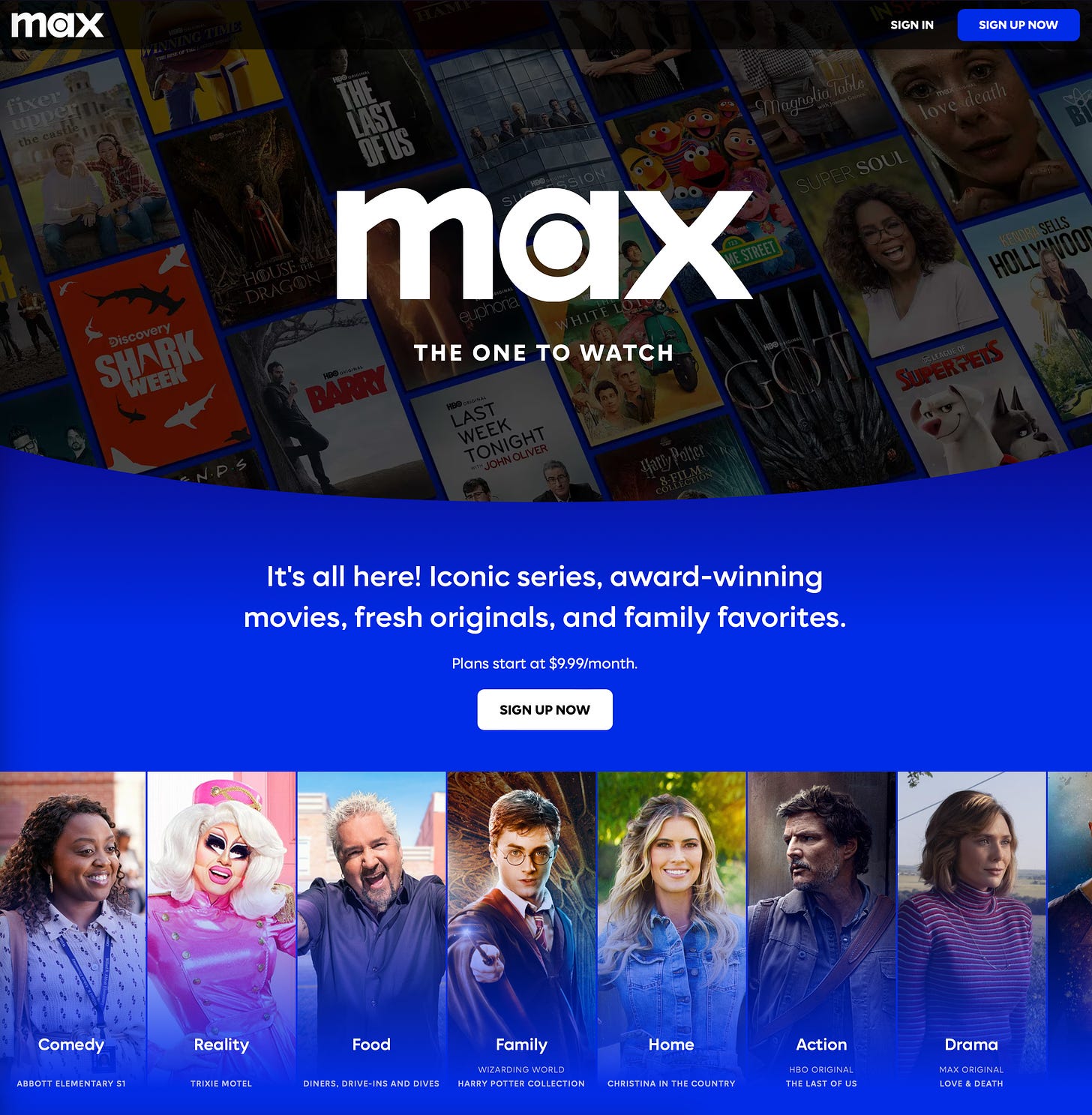 Max streaming service website