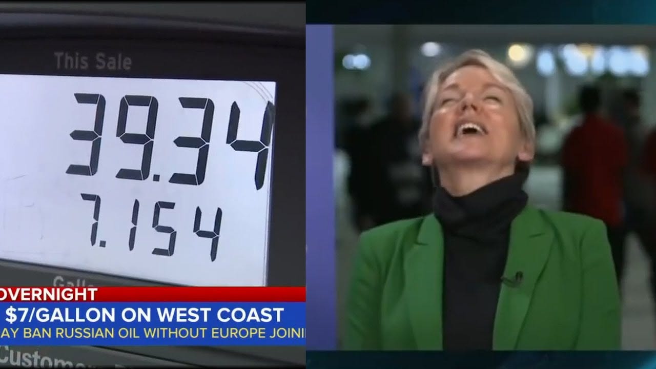 Energy Secretary Jennifer Granholm LAUGHING at GA$ PR$CES - YouTube