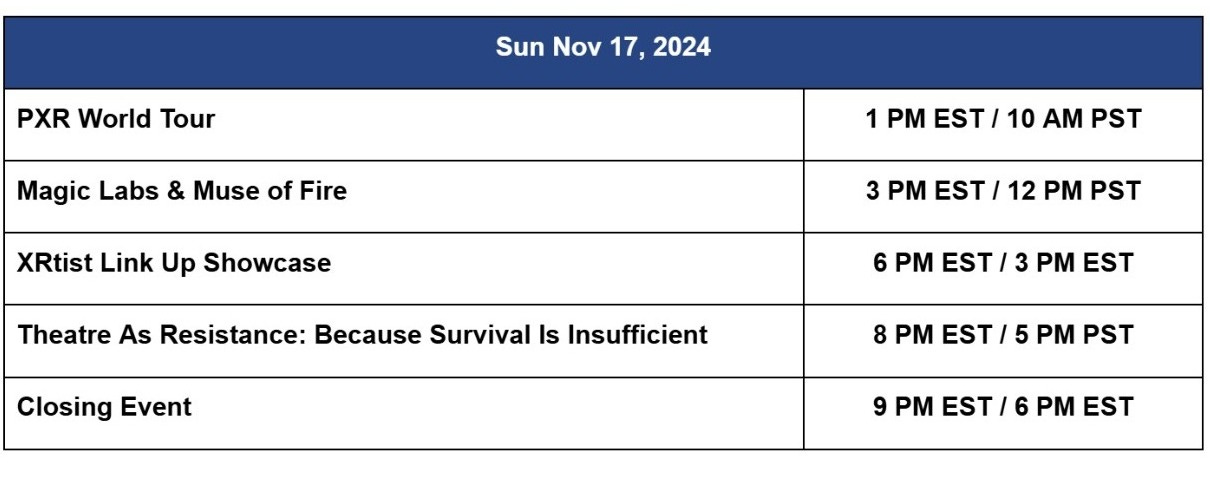 PXR Conference 2024 - list of talks Sun Nov 17, 2024