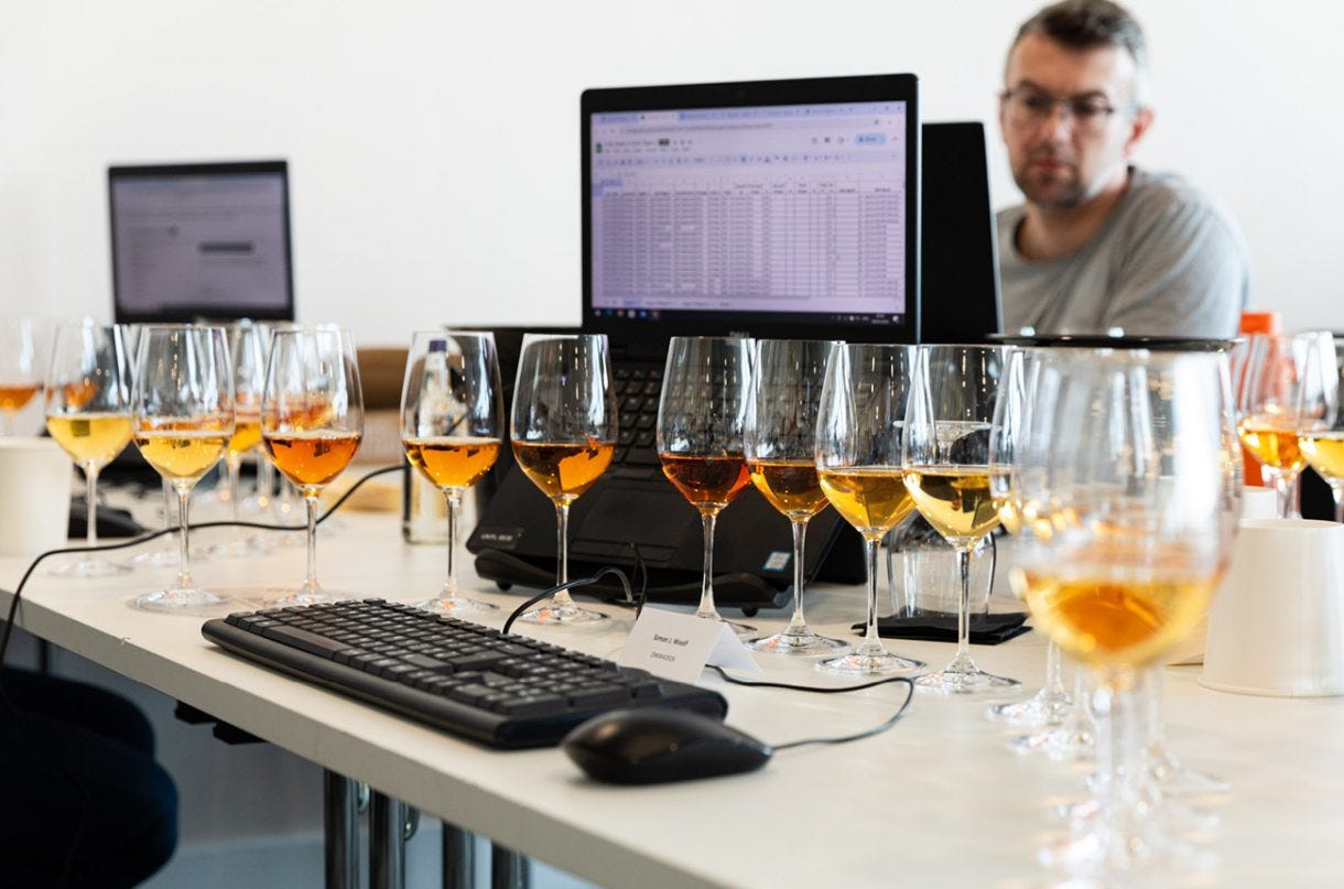 A flight of amber wines from Georgia which I judged at DWWA this year. Photo: Ellen Richardson / Decanter