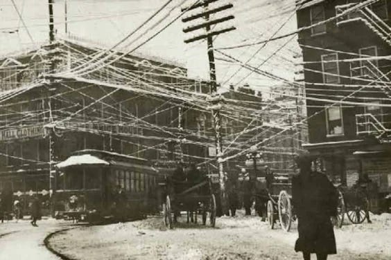 Photos: When Telephone Wires Took Over Manhattan - Gothamist