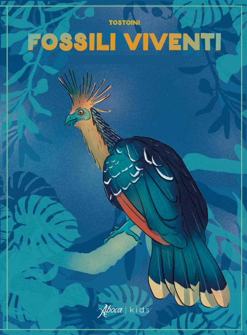 Bozza di copertina per Fossili Viventi - Le Straordinarie creature del passato che vivono tra noi di Roberta Ragona, edizioni Aboca Kids