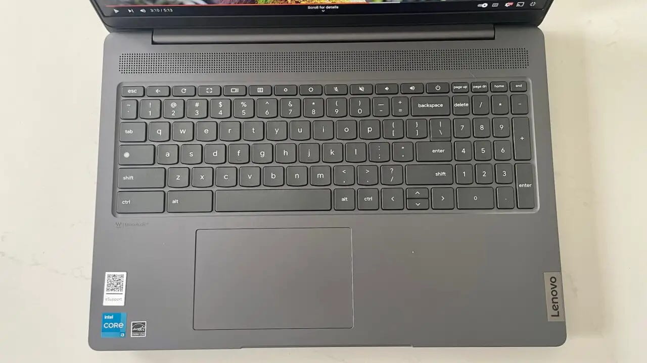 Lenovo 5i Chromebook keyboard