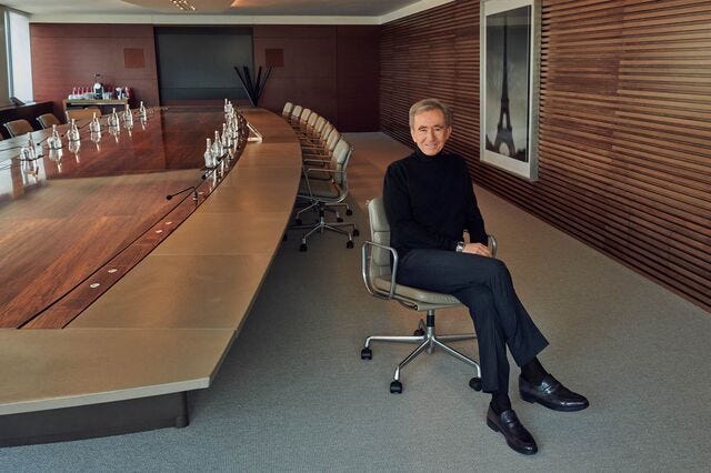 Bernard Arnault at the LVMH offices in Paris.