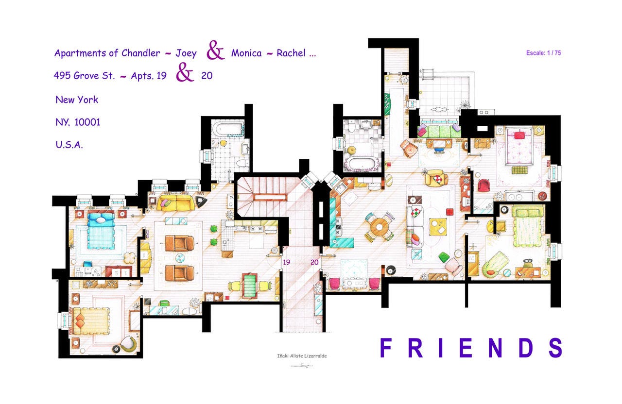 FRIENDS Apartment's Floorplans - New Version by nikneuk on DeviantArt