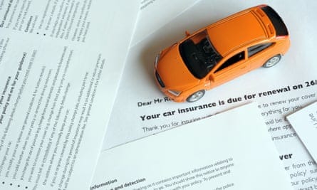 Model car with motor insurance renewal letter