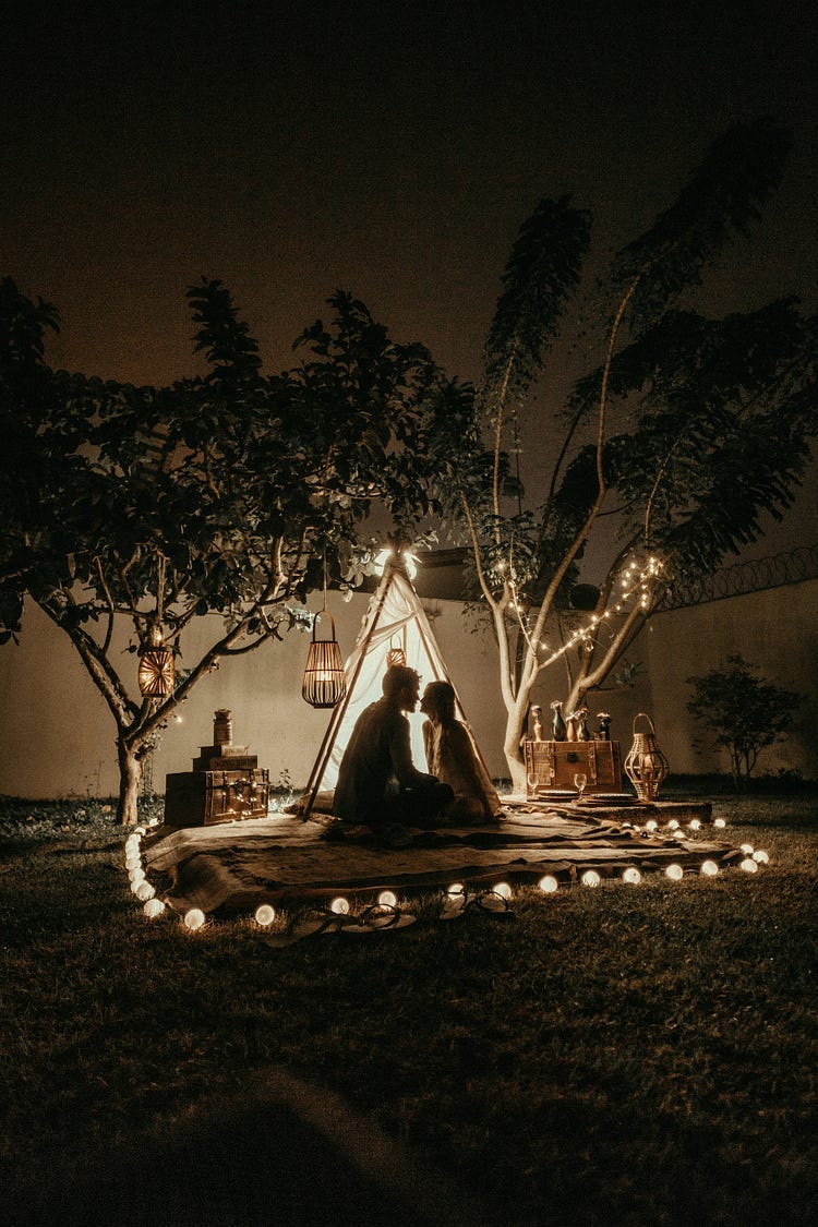 couple in a tent