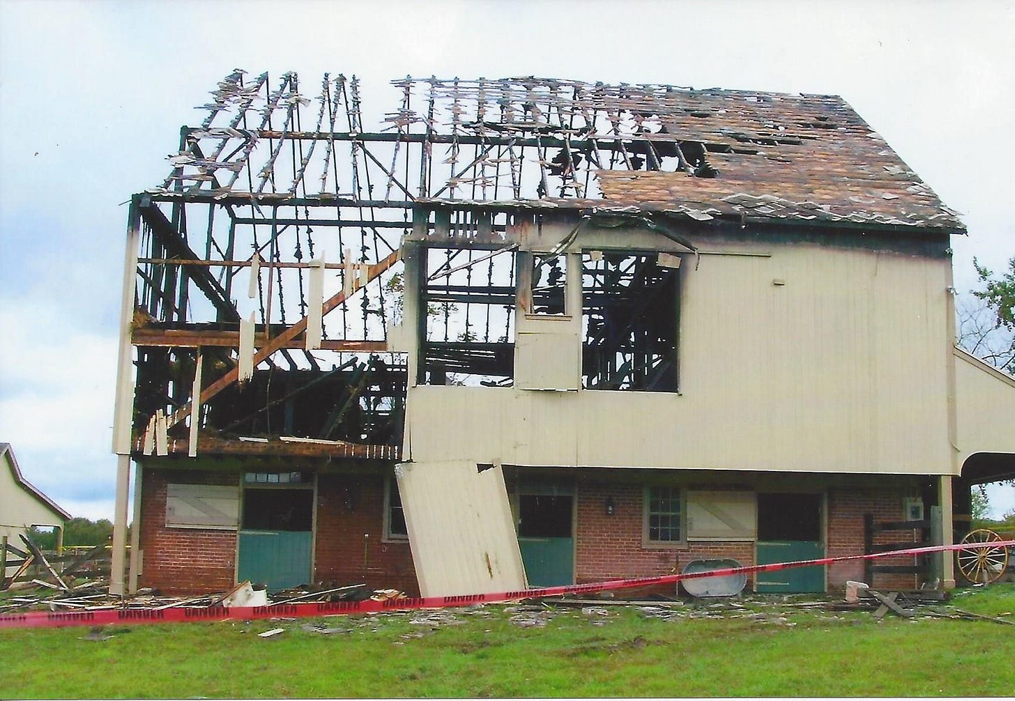 Large barn destroyed by fire