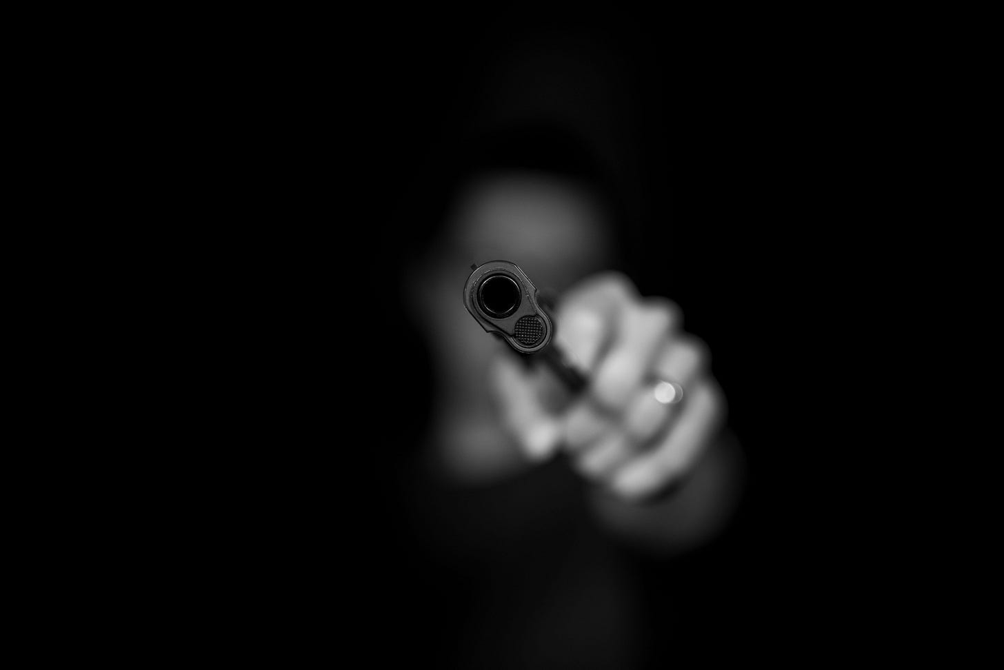 Staring down the barrel of a gun. Staring down the barrel of a gun.
