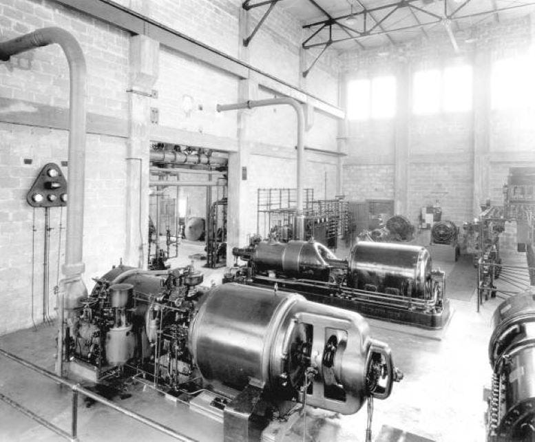 Turbines at the Miami Beach Electric Company plant in 1922. Courtesy of Florida State Archives.