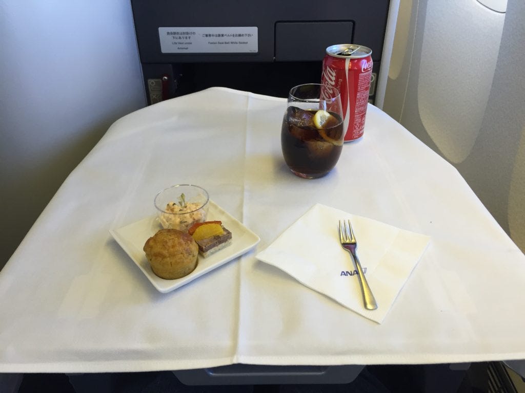 ANA business class γεύμα