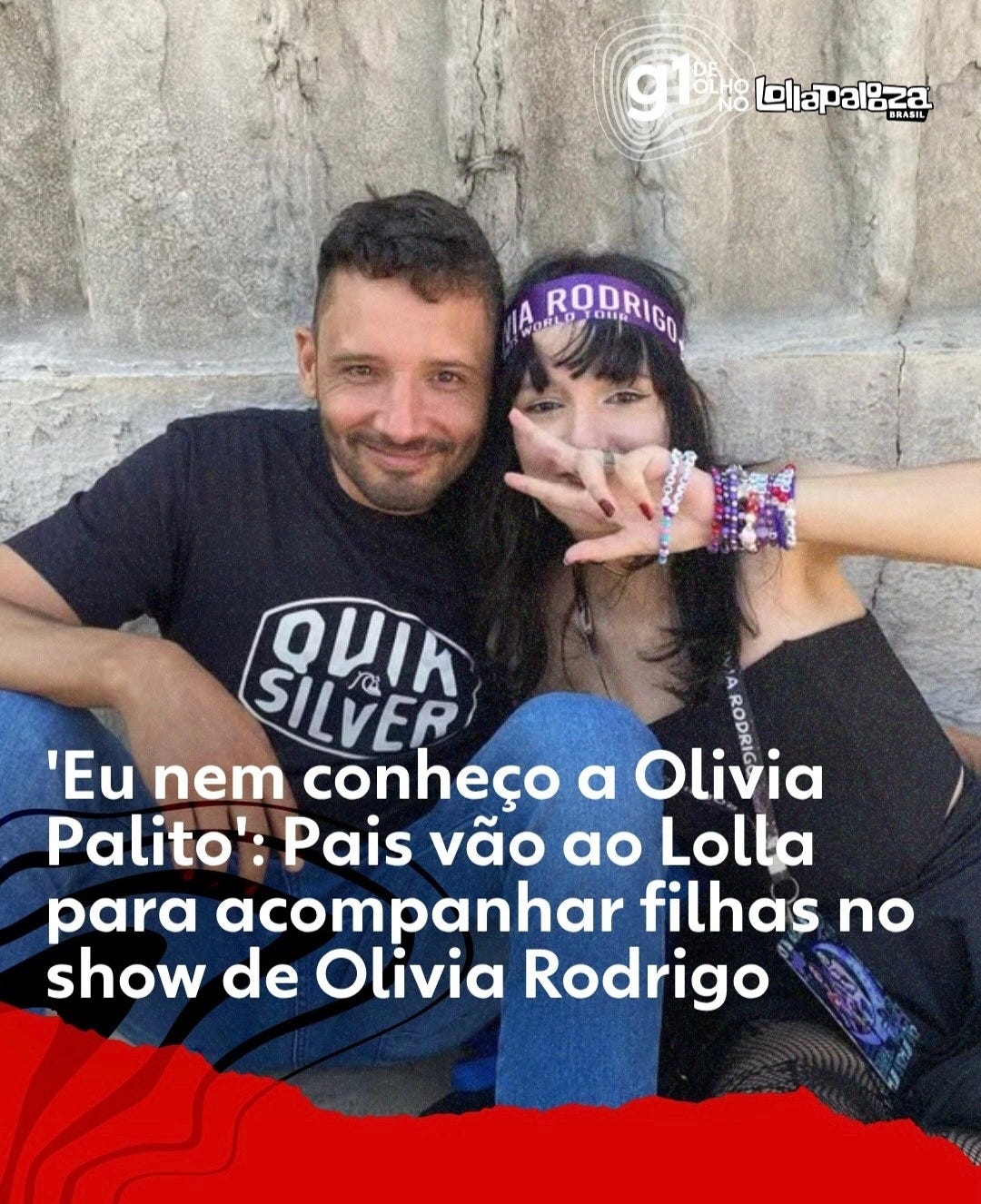 Matéria do G1: Eu nem conheço Olivia Palito: Pais vão ao Lolla para acompanhar filhas no show de Olivia Rodrigo