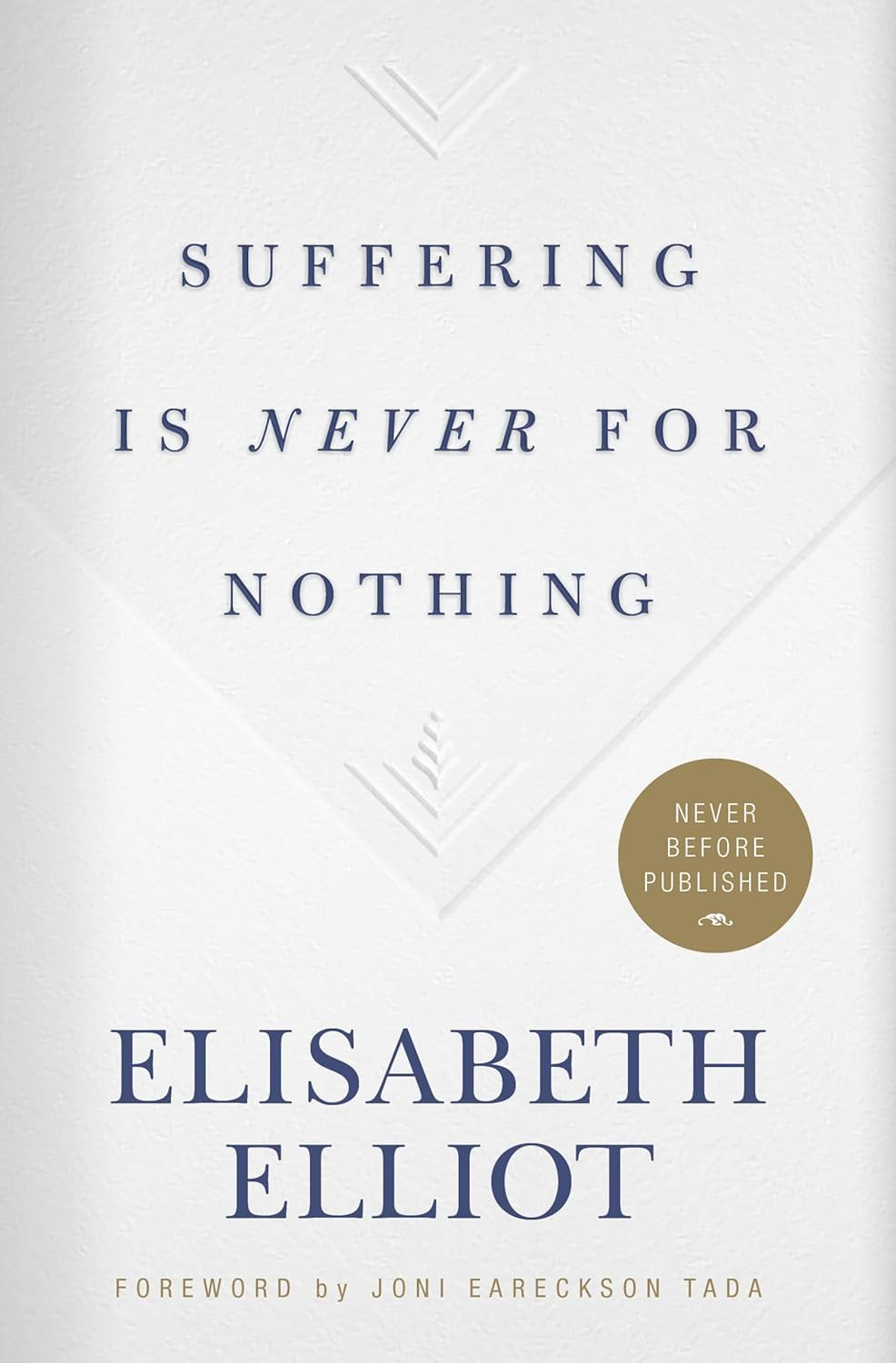 Image of the cover to the book Suffering Is Never For Nothing by Elisabeth Elliot.