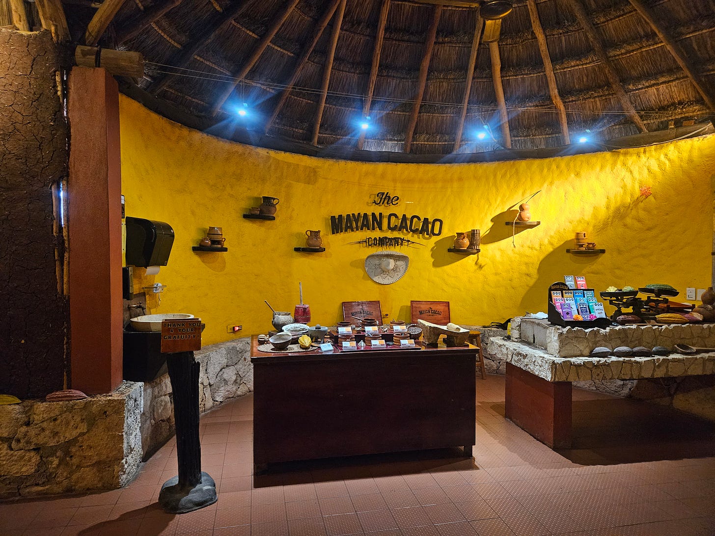 A chocolate demonstration at the Mayan Cacao company