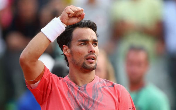 fabio fognini loses to tomas berdych 2015 rome masters open