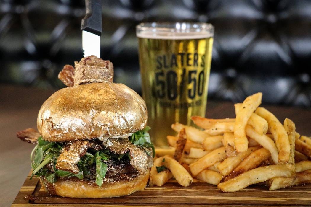 Slater's 50/50 serves a 24K burger made with real gold | Food |  Entertainment