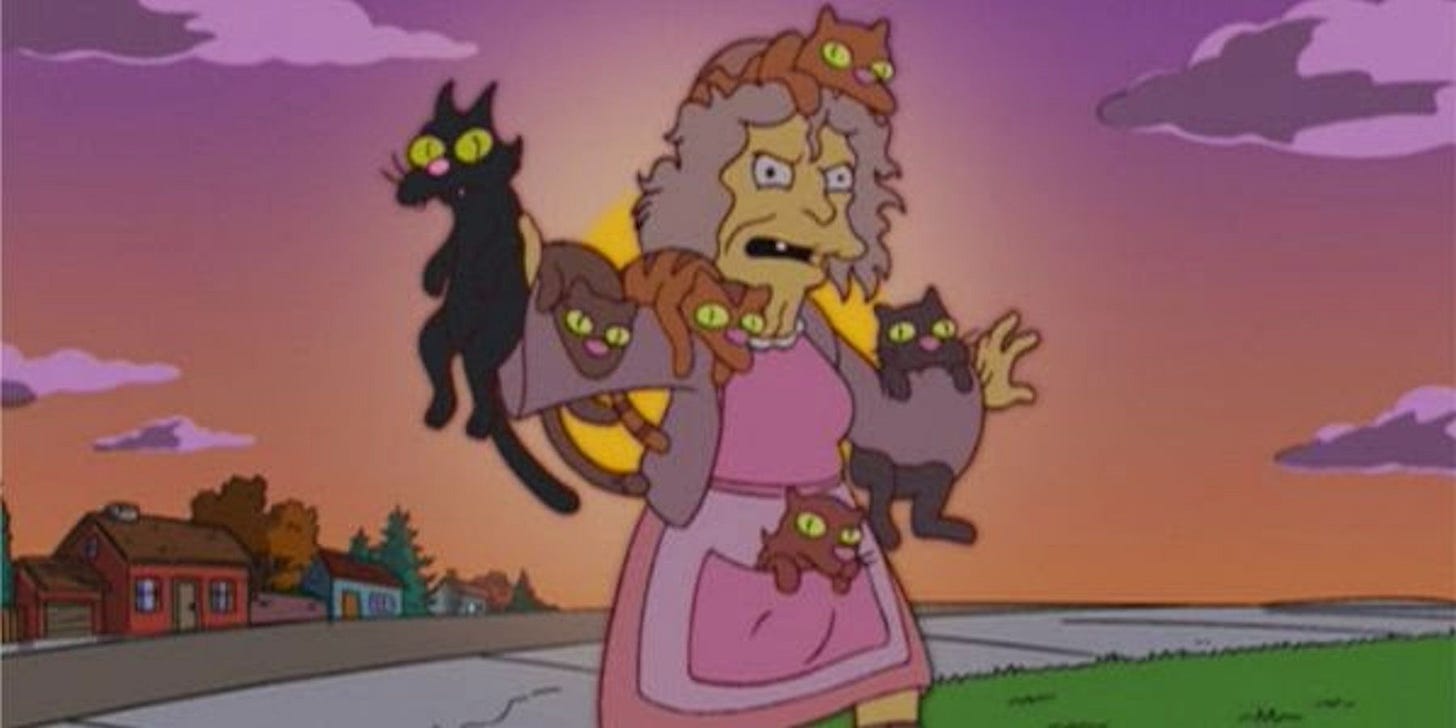 The Simpsons: The Crazy Cat Lady's Dark & Tragic Backstory ...