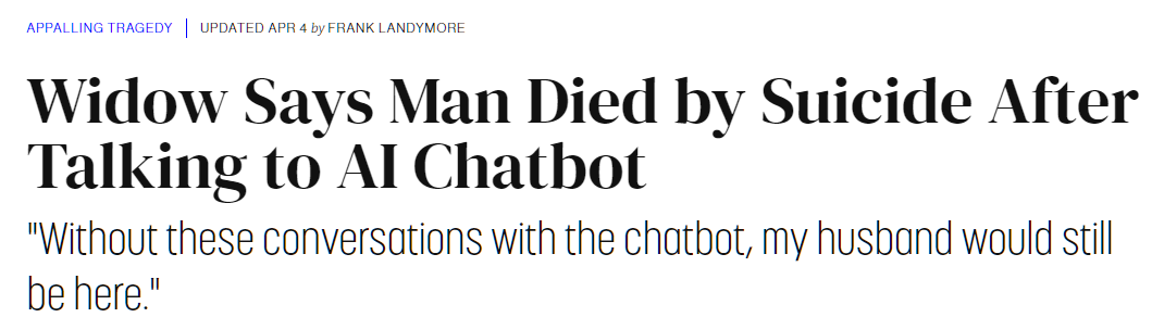 Man Died by Suicide After Talking to AI Chatbot